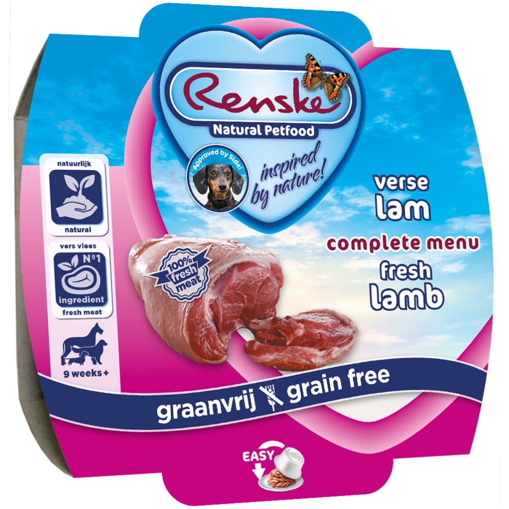 Renske hondenvoer Vers Vlees maaltijd Graanvrij lam 100 gr