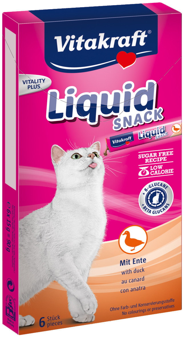 Vitakraft Liquid Snack eend en bèta-glucanen 6 x 15 gr