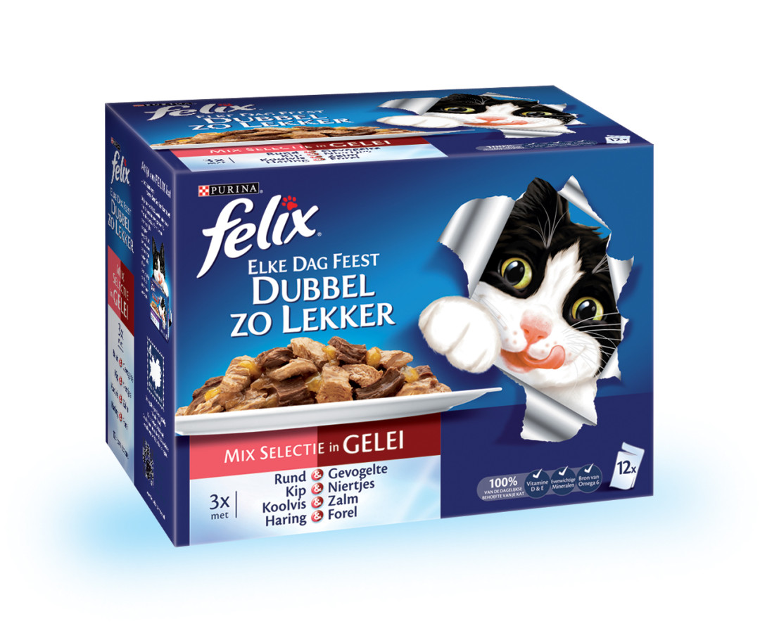 Felix Elke Dag Feest Dubbel Zo Lekker Mix in Gelei 12 x 100 gr