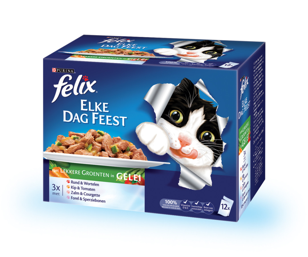 Felix kattenvoer Elke Dag Feest Groenten selectie 12 x 100 gr