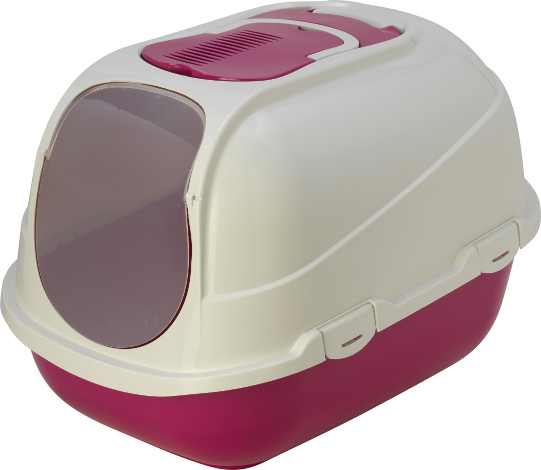 Moderna kattenbak Mega Comfy <br>hot pink/wit