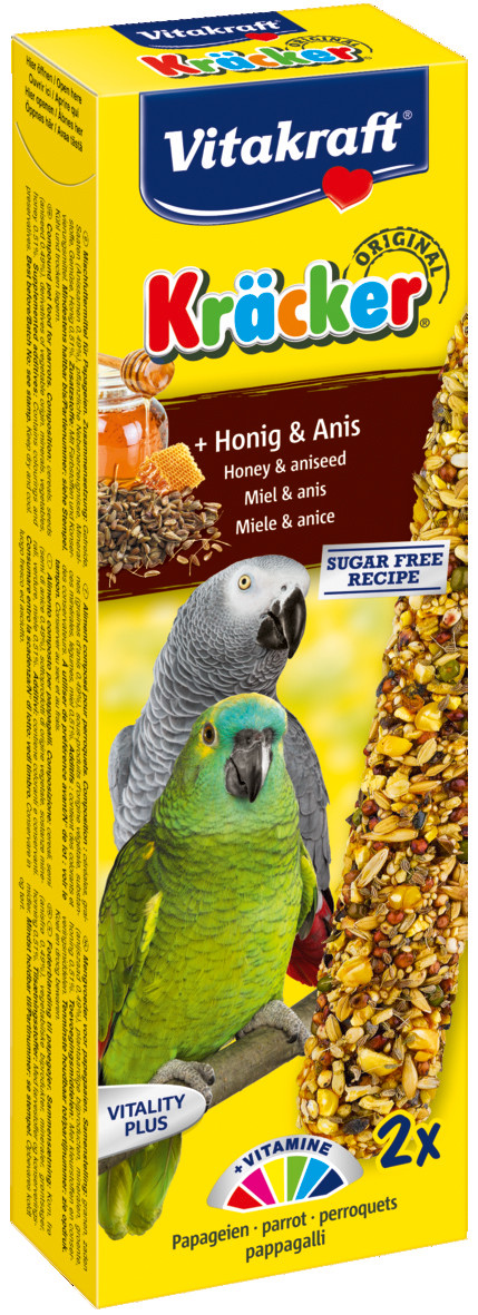 Vitakraft Kräcker Original papegaai - honing en anijs 2 st