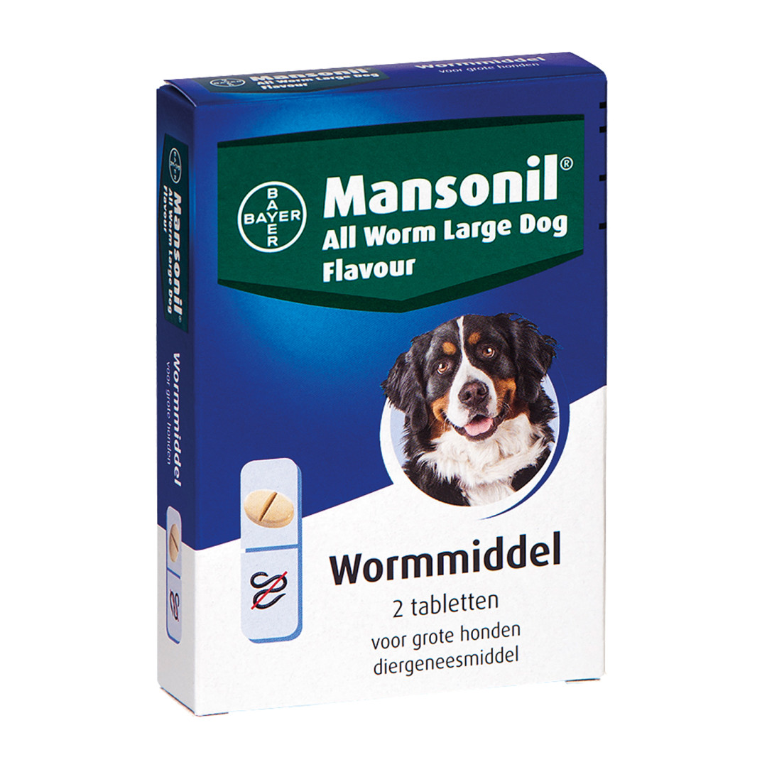 Mansonil All Worm tabletten large hond <br>2 st