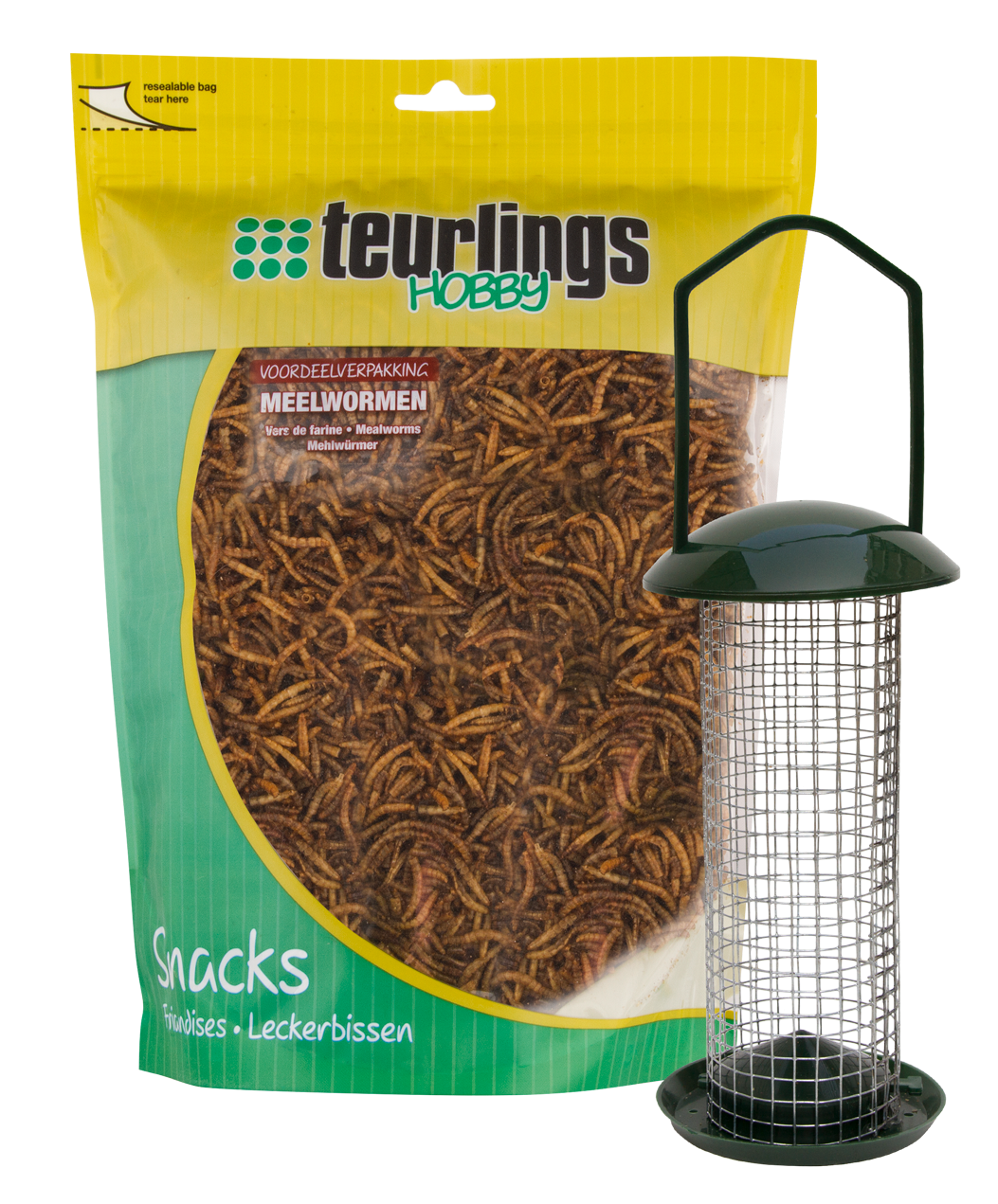 Teurlings meelwormen 500 gr + feeder