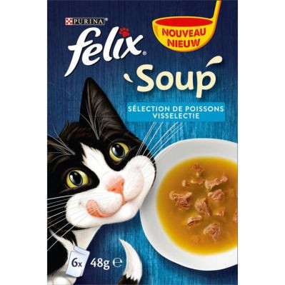 Felix kattenvoer Soup Vis selectie 6 x 48 gr