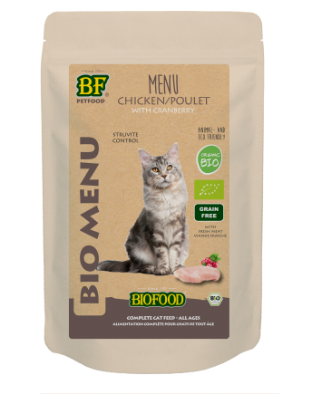 Biofood kattenvoer Bio Kip Menu 100 gr