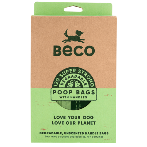 Beco Pets afbreekbare poepzakjes met handvatten 120 st