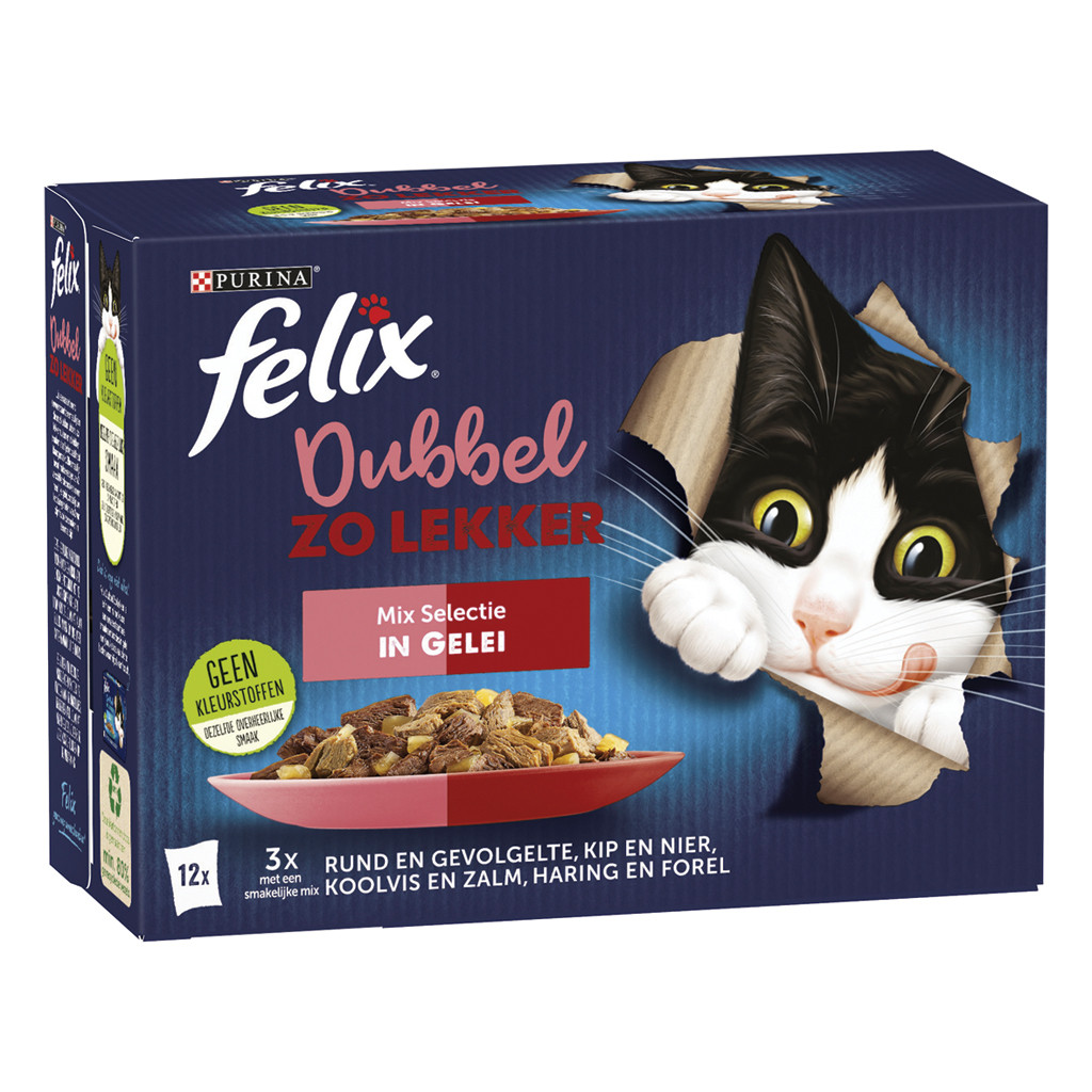 Felix Dubbel Zo Lekker Mix Selectie in gelei <br>12 x 85 gr