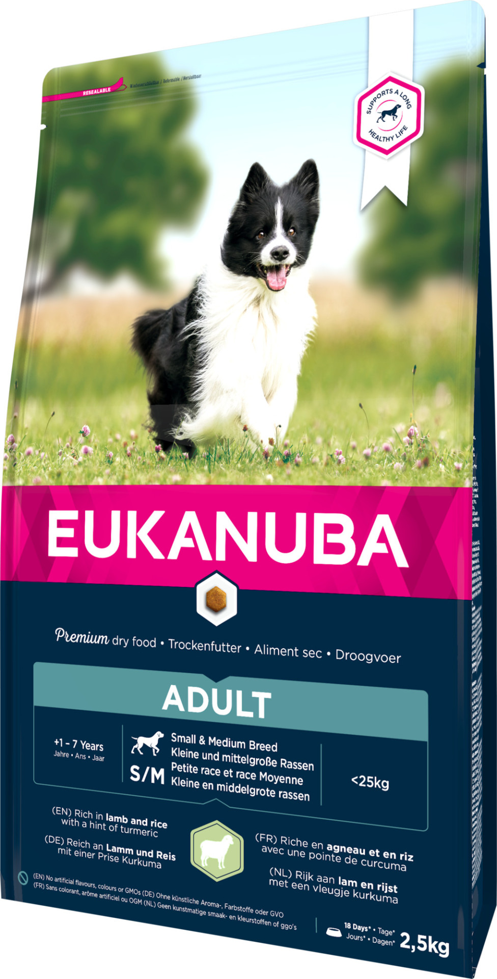 Eukanuba hondenvoer Small/Medium Adult lamb & rice 2,5 kg